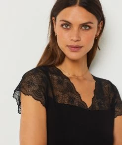 Chemise De Nuit Détails Dentelle