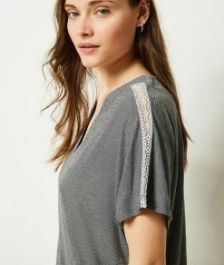 Chemise De Nuit Longue Col V -Chic Lingerie Soldes 652458702 b