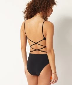 Maillot De Bain 1 Pièce Dos à Liens -Chic Lingerie Soldes 653289105 a