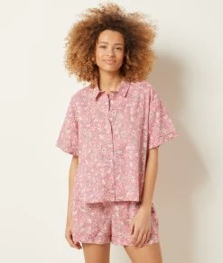 Chemise De Pyjama Imprimée 100% Coton -Chic Lingerie Soldes 653954170 b