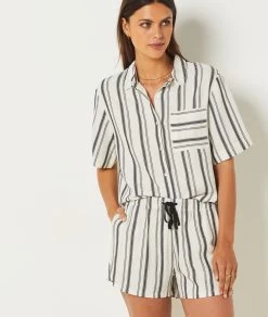 Chemise De Pyjama Rayée -Chic Lingerie Soldes 654066406 c