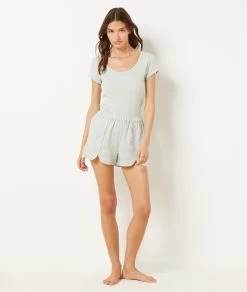 Short De Pyjama En Lin Melangé -Chic Lingerie Soldes 654067446 6