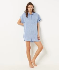Chemise De Nuit En Lin Mélangé -Chic Lingerie Soldes 654068120 6