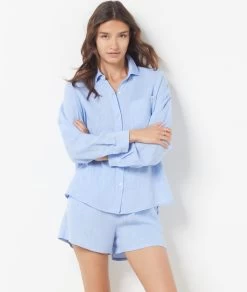 Chemise De Pyjama En Lin Mélangé -Chic Lingerie Soldes 654068220 c