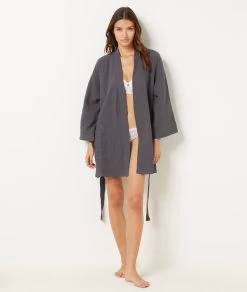 Déshabillé Uni 100% Coton -Chic Lingerie Soldes 654070804 6