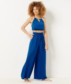 Pantalon De Pyjama Satiné Coupe évasée 11 Pantalon De Pyjama Satiné Coupe évasée -Chic Lingerie Soldes 654073023 c