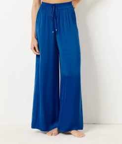 Pantalon De Pyjama Satiné Coupe évasée