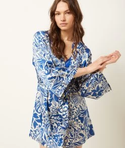 Déshabillé Satiné Imprimé -Chic Lingerie Soldes 654078423 c