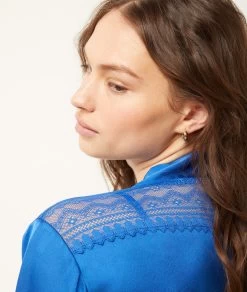 Déshabillé Satiné Détails Dentelle -Chic Lingerie Soldes 654078623 b