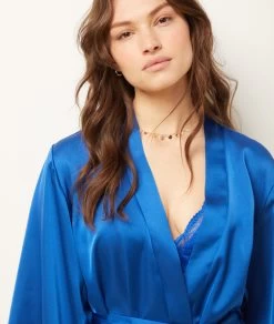 Déshabillé Satiné Détails Dentelle -Chic Lingerie Soldes 654078623 c