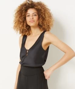 Débardeur Satiné Détails Dentelle -Chic Lingerie Soldes 654084705 6