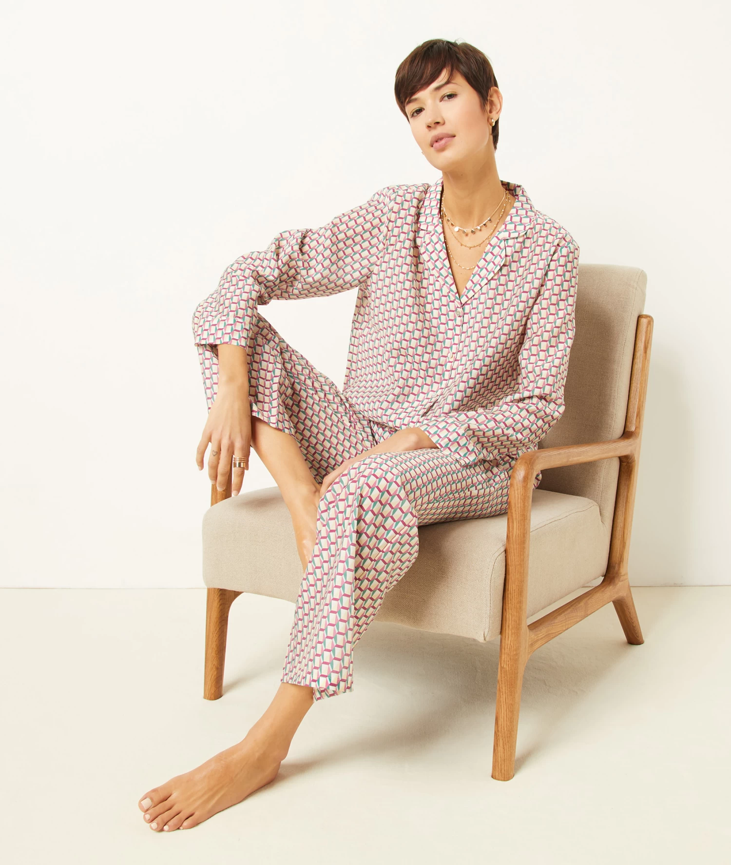 Pantalon De Pyjama Satiné Imprimé 3 Pantalon De Pyjama Satiné Imprimé