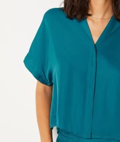 Chemise De Pyjama Satinée -Chic Lingerie Soldes 654253645 b