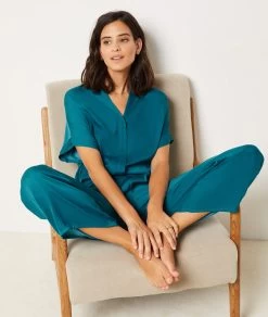 Chemise De Pyjama Satinée -Chic Lingerie Soldes 654253645 c