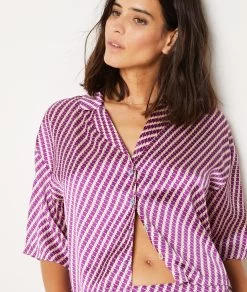 Chemise De Pyjama Satinée -Chic Lingerie Soldes 654253813 c