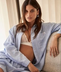 Chemise De Pyjama En Lin Mélangé